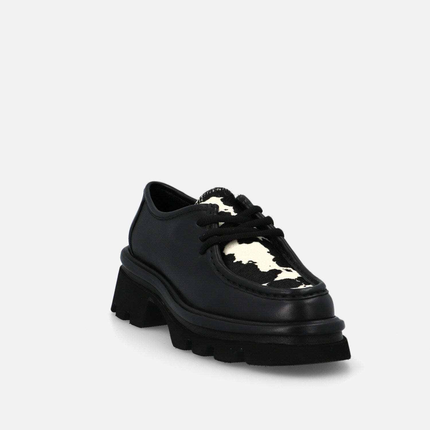 Stringate Donna Pelle Cavallino Rea Monny - Derby Bicolore