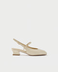 Square-toe slingback pump in patent leather