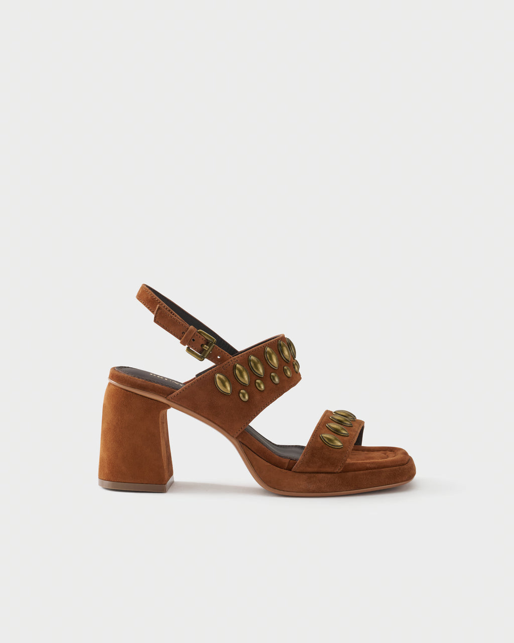 Slingback sandal in suede with studs