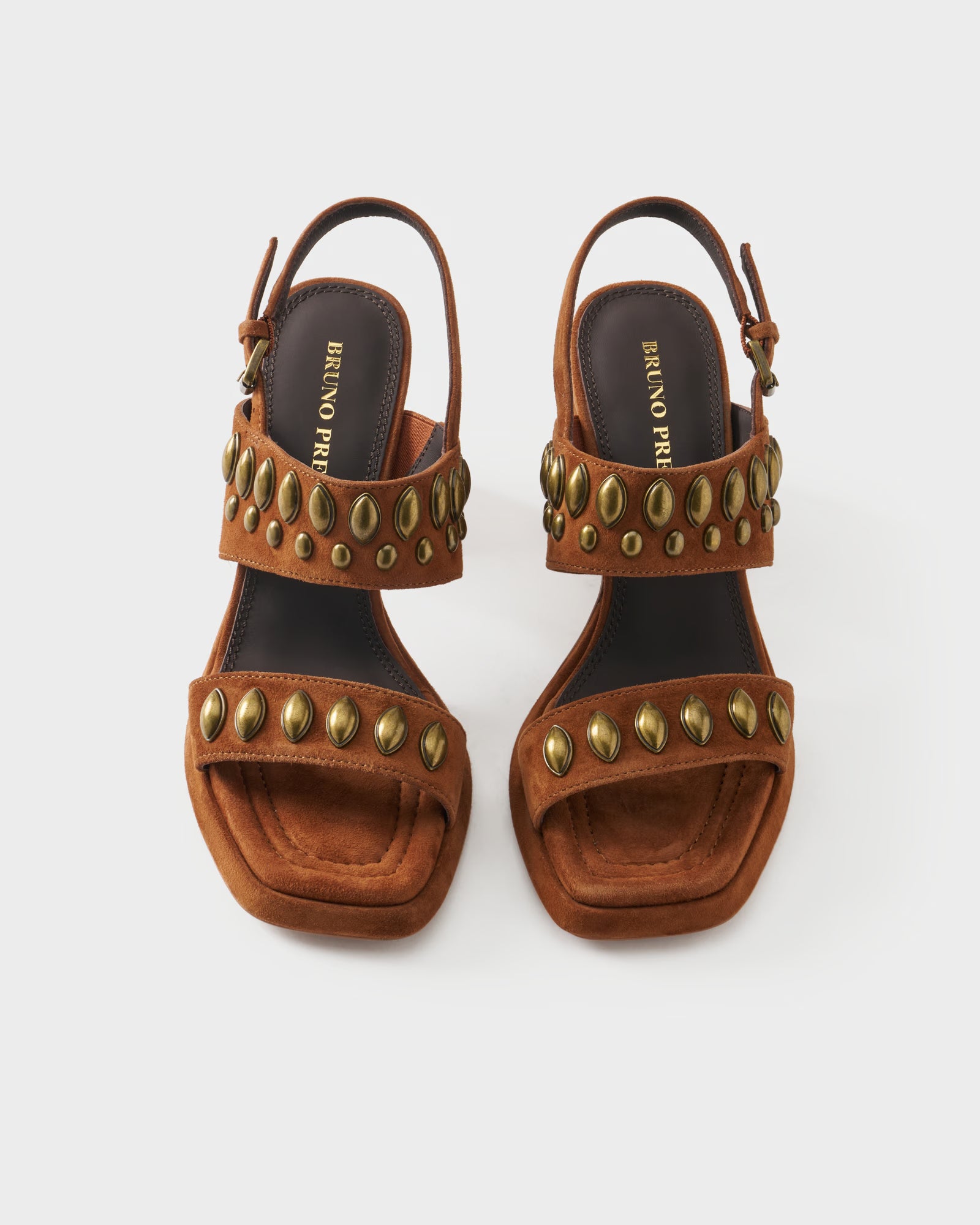 Slingback sandal in suede with studs