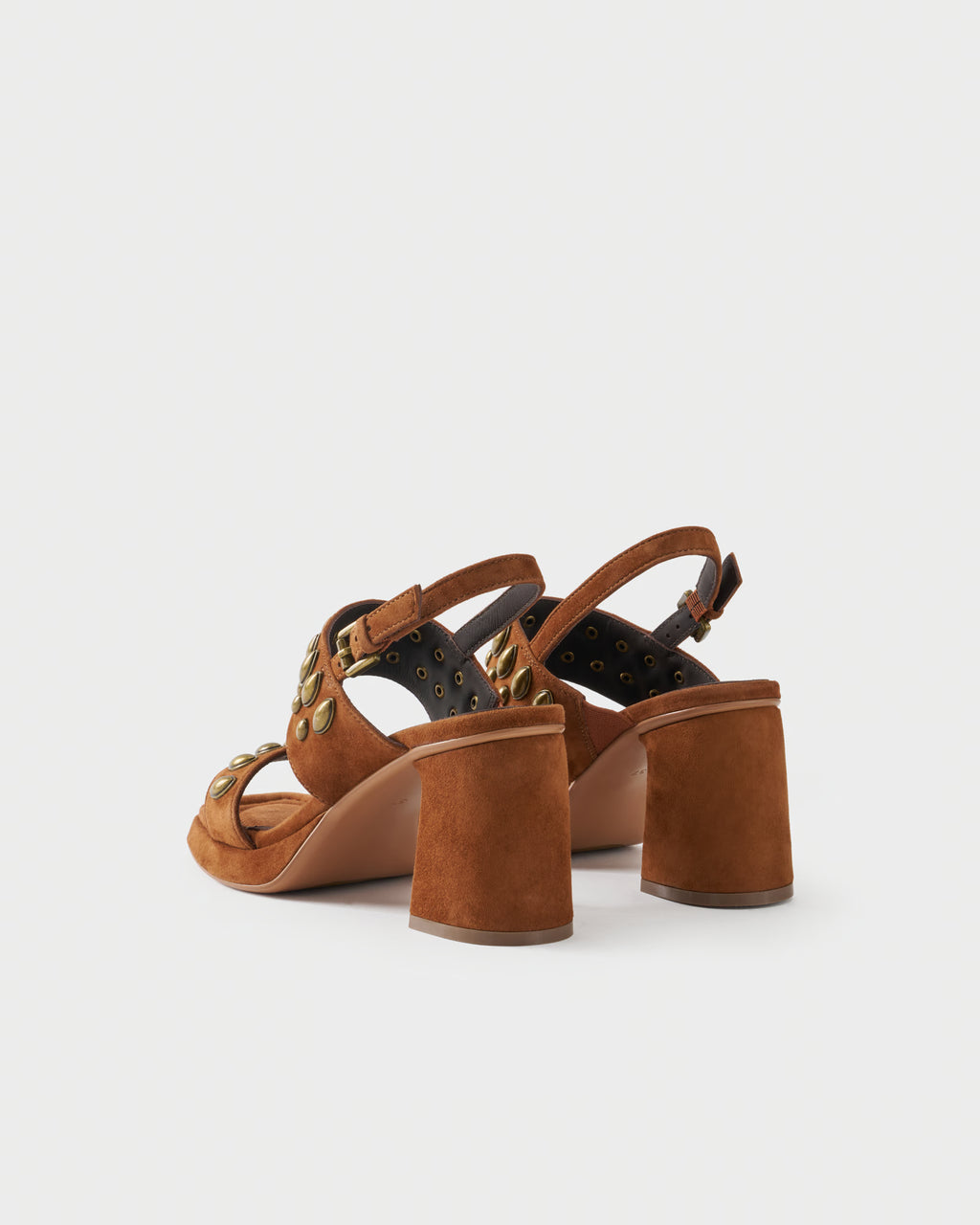 Slingback sandal in suede with studs