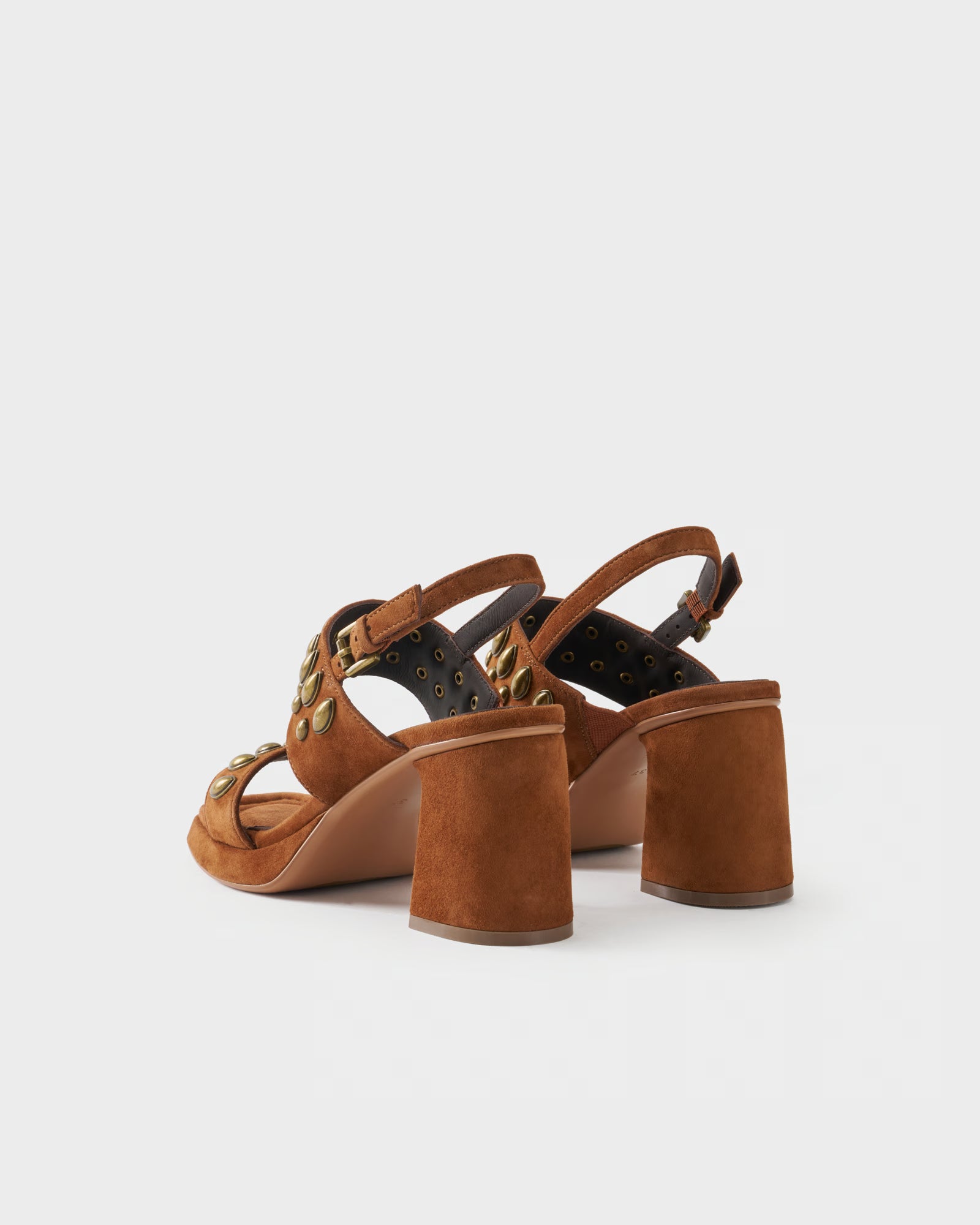 Slingback sandal in suede with studs