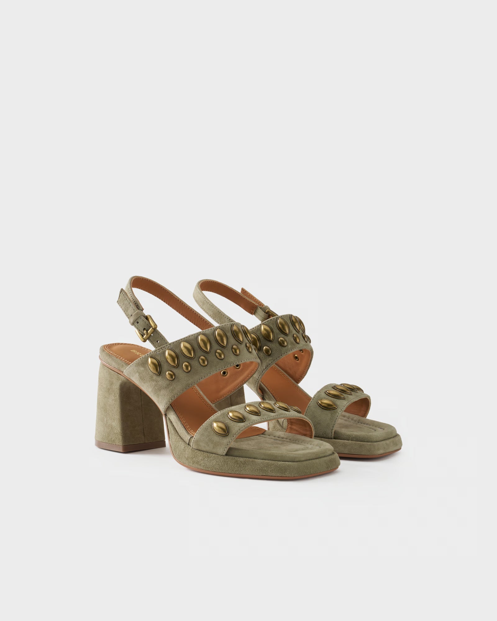 Slingback sandal in suede with studs