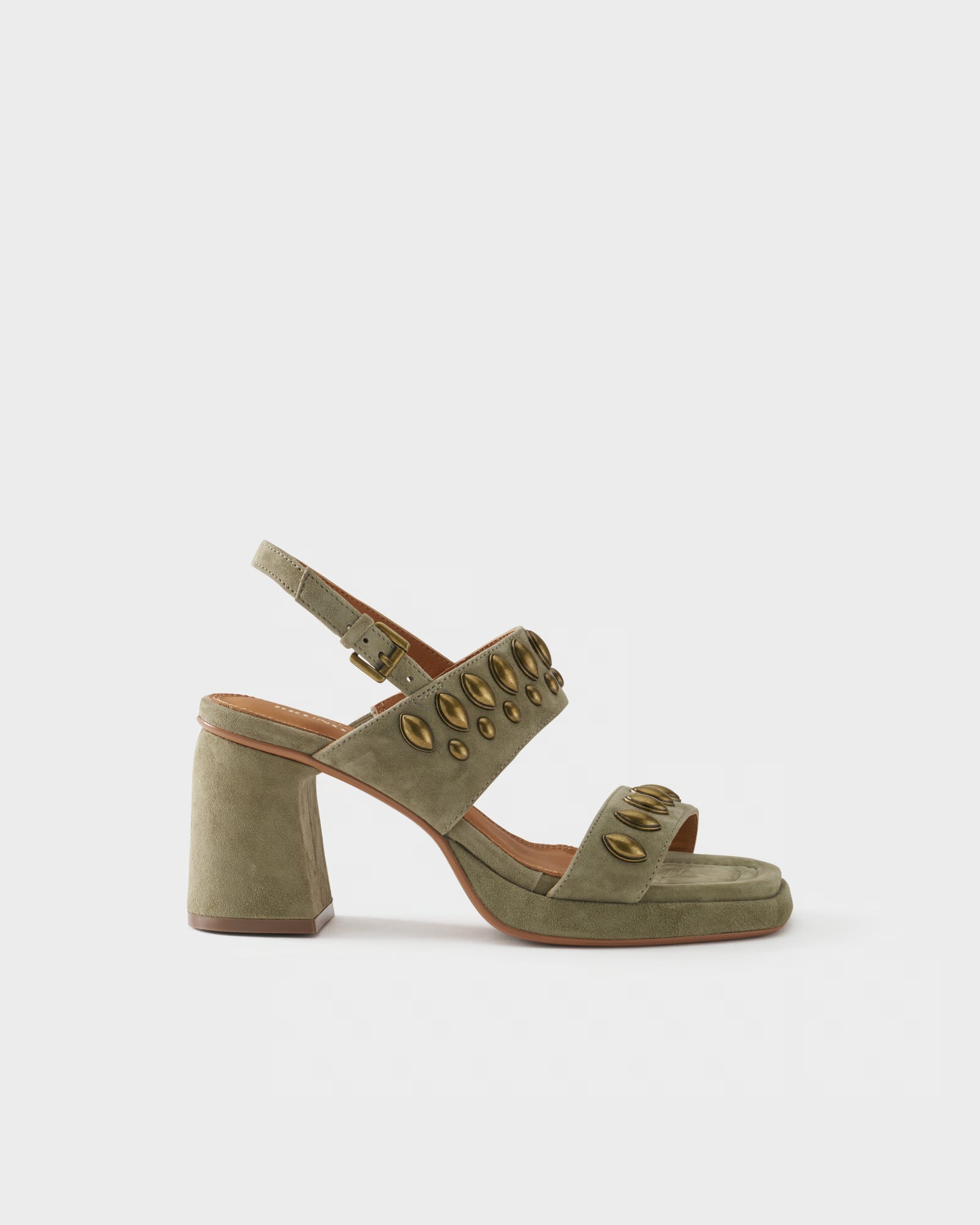 Slingback sandal in suede with studs