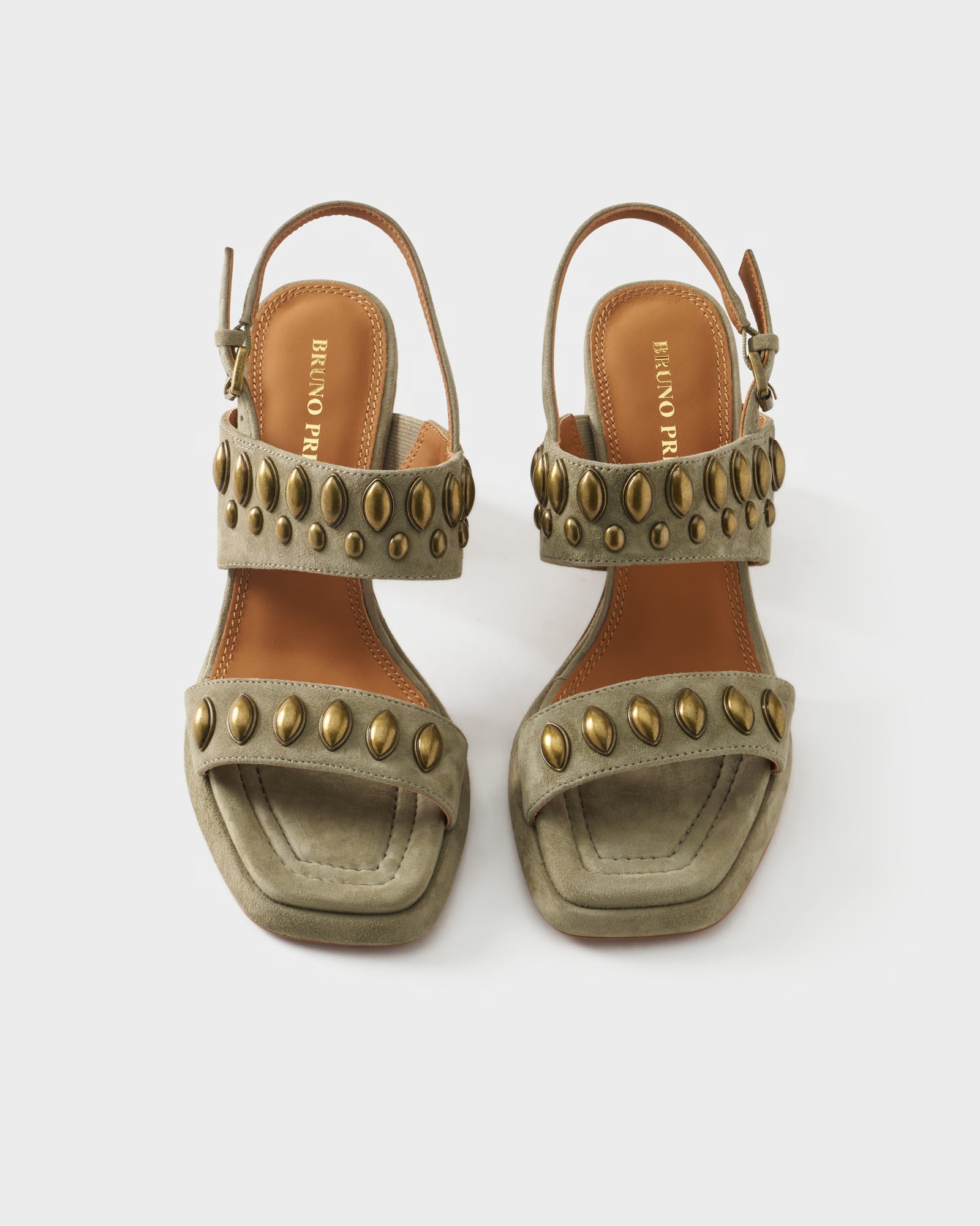 Slingback sandal in suede with studs
