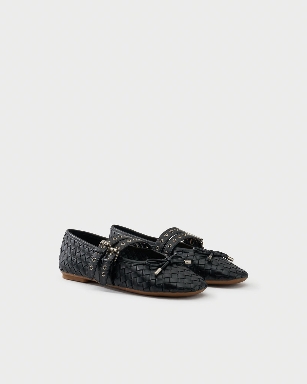 Ballerina in checkerboard woven leather