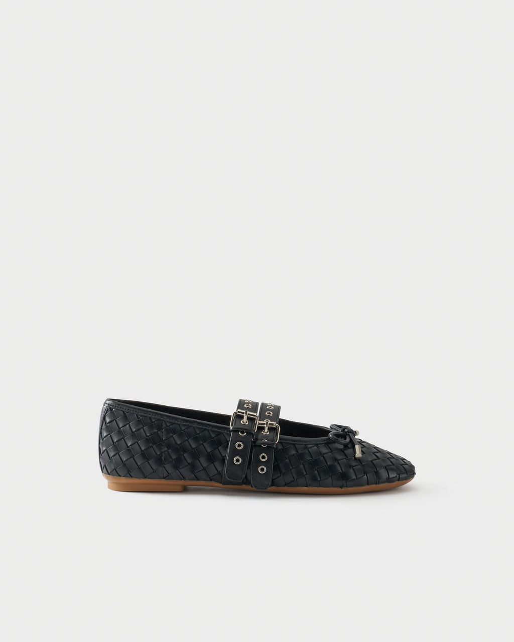 Ballerina in checkerboard woven leather