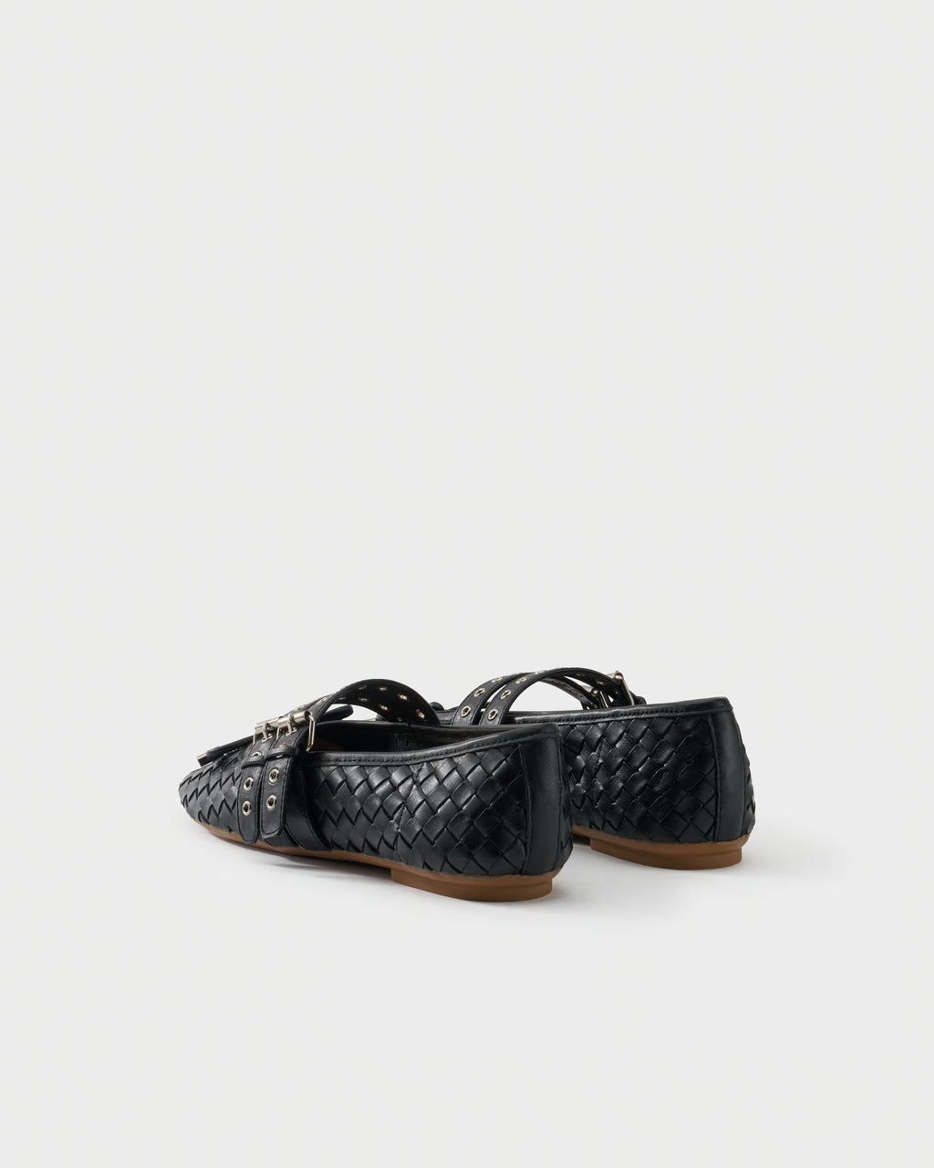 Ballerina in checkerboard woven leather