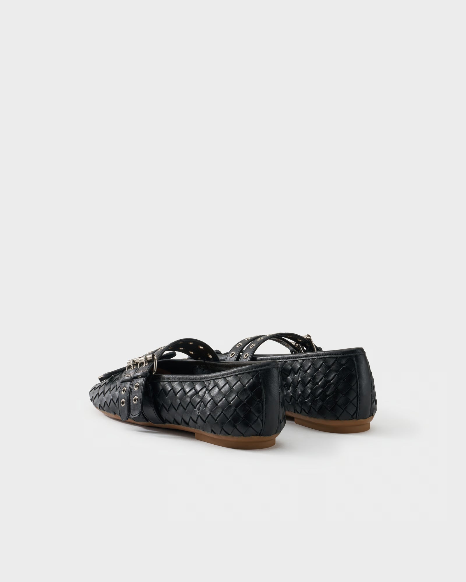 Ballerina in checkerboard woven leather