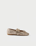 Ballerina in checkerboard woven laminated leather