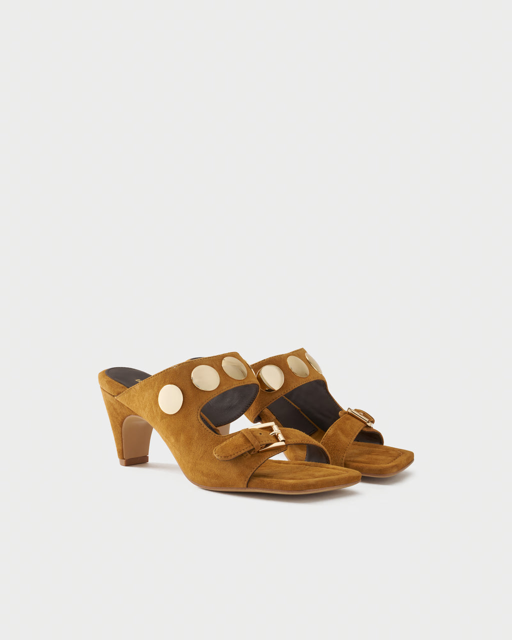 Mule in suede with studs