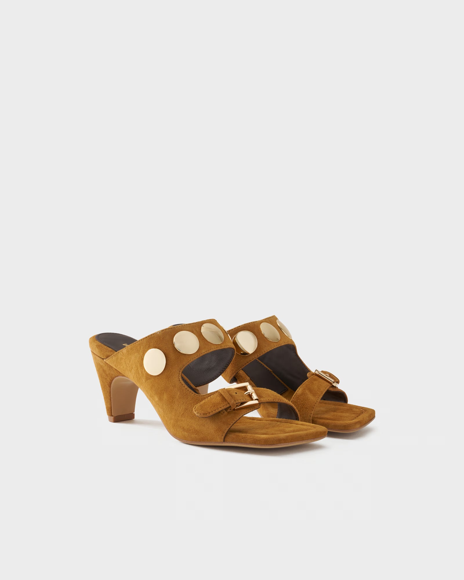 Sabot in pelle scamosciata con borchie
