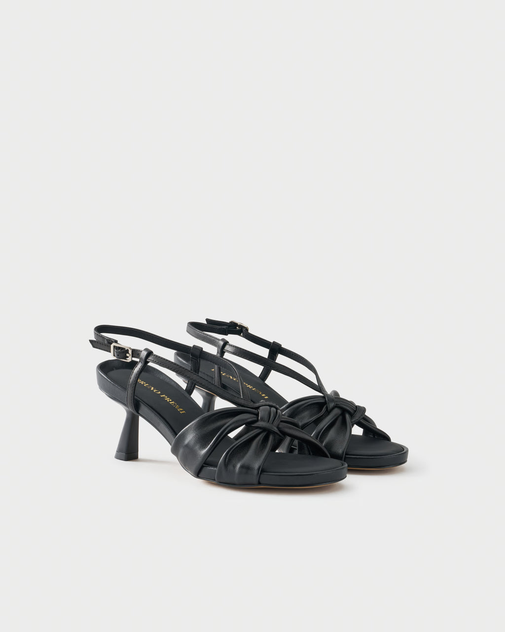 Slingback sandal in nappa leather with knotted strap