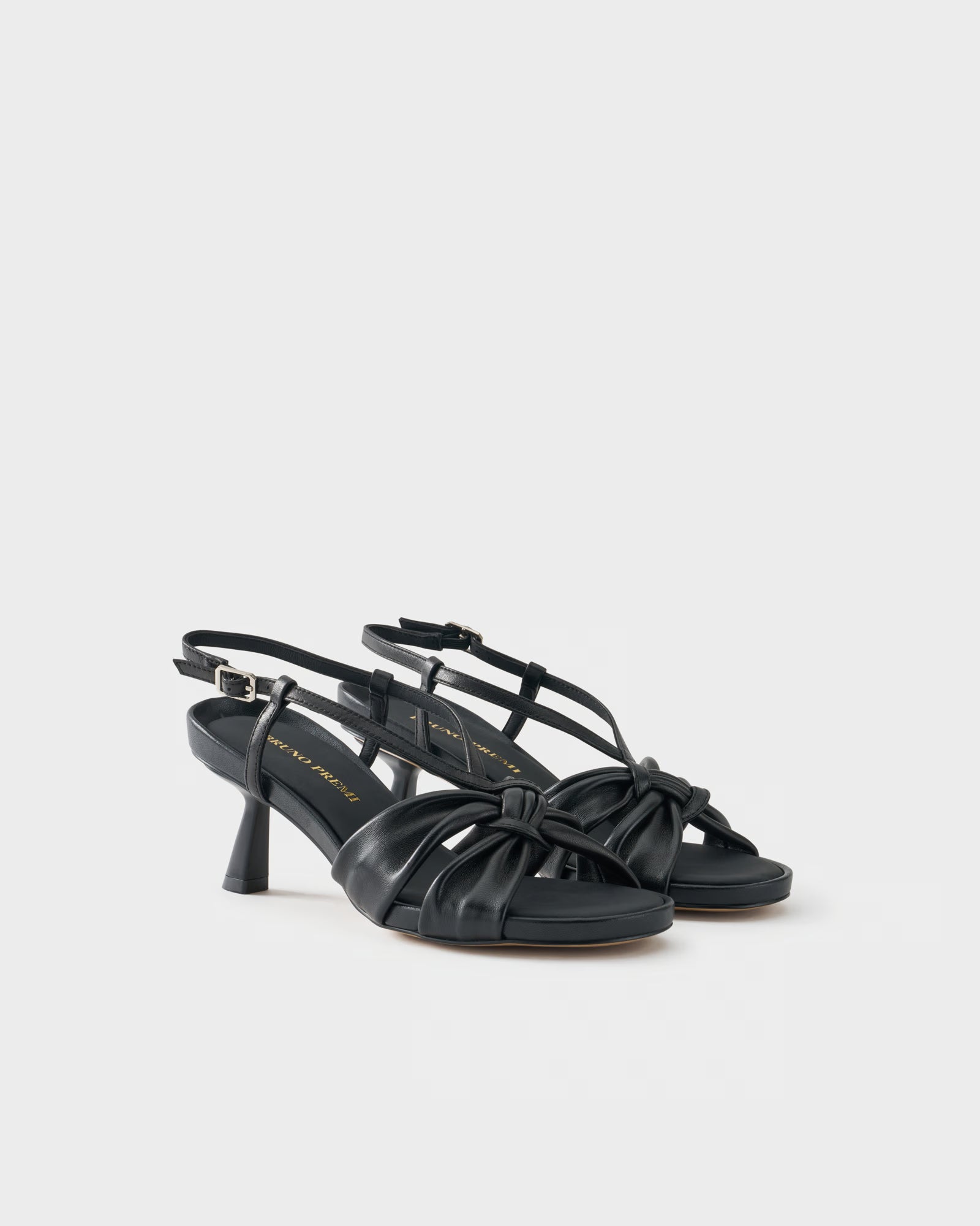 Sandalo slingback in nappa con fascia annodata
