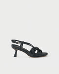 Slingback sandal in nappa leather with knotted strap