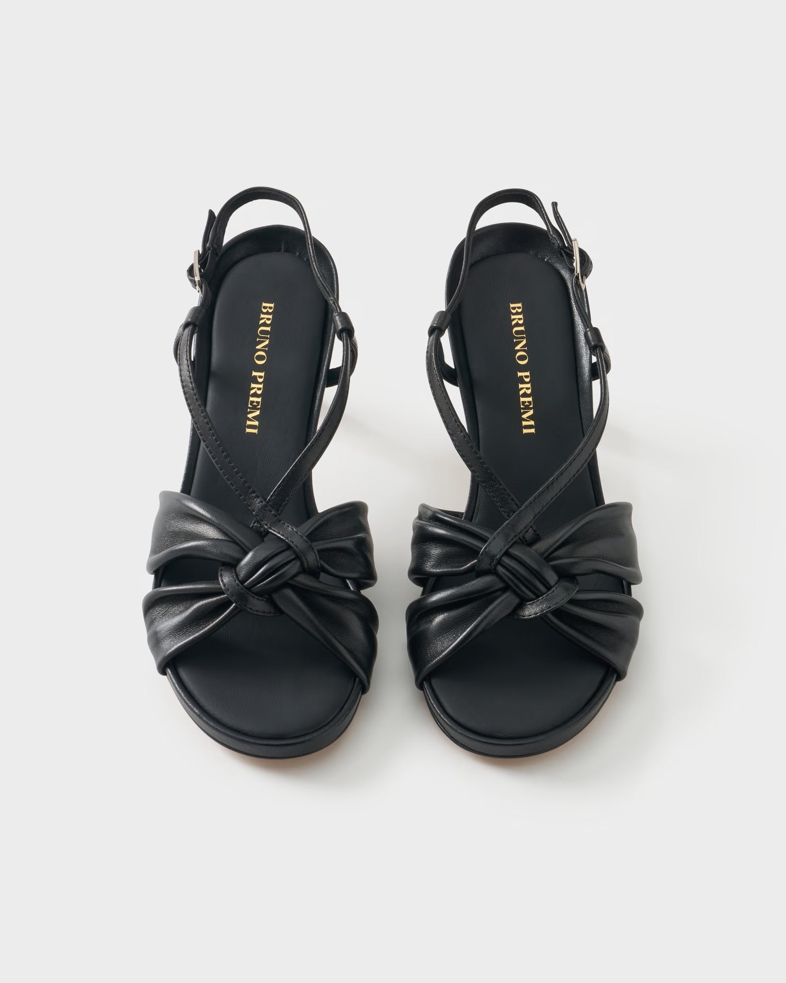 Slingback sandal in nappa leather with knotted strap
