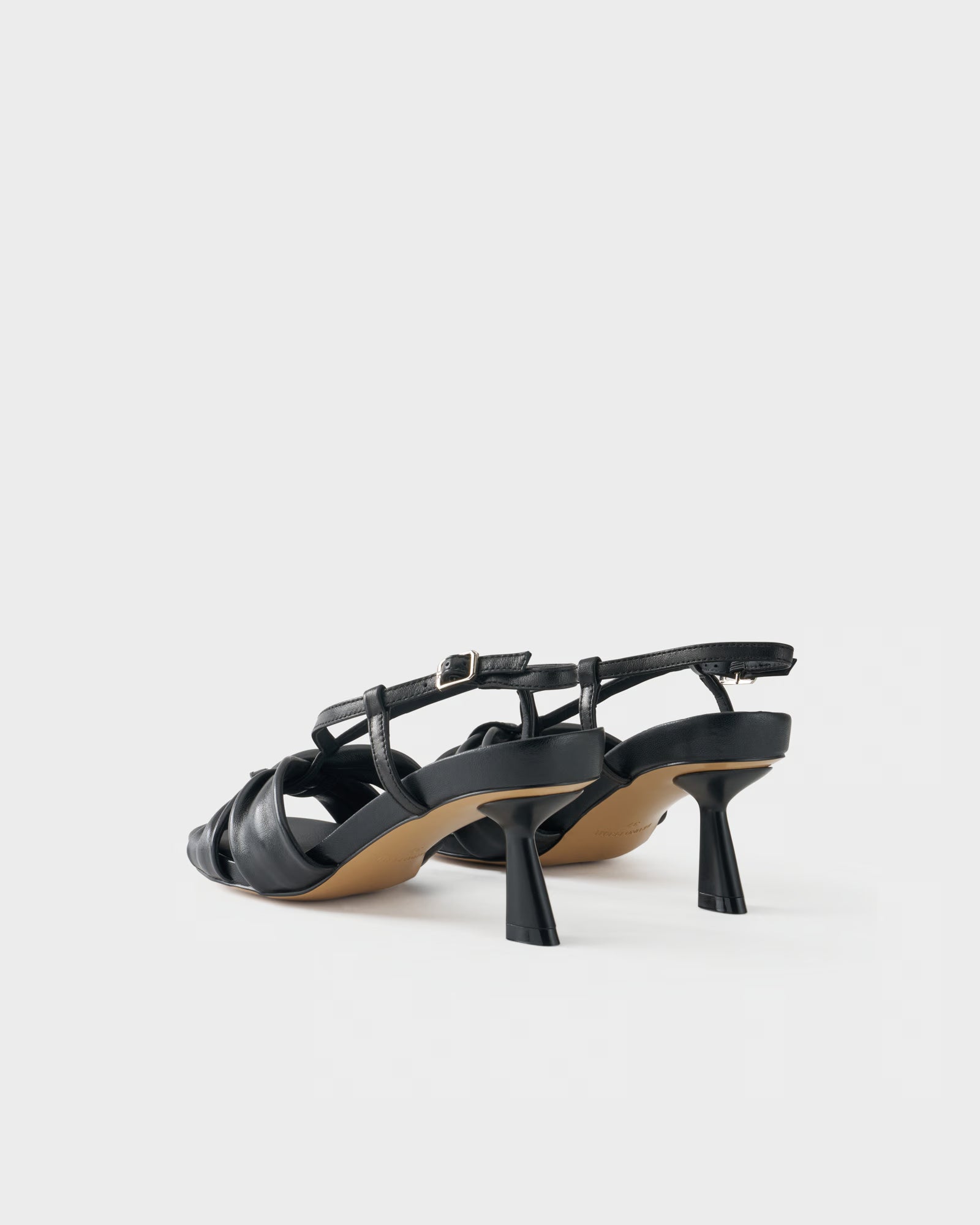 Slingback sandal in nappa leather with knotted strap