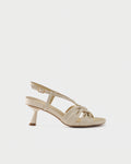 Slingback sandal in nappa leather with knotted strap