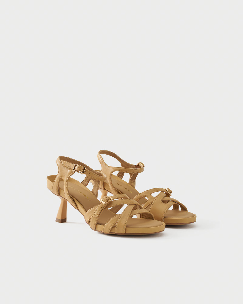 Slingback sandal in nappa leather with crossover straps
