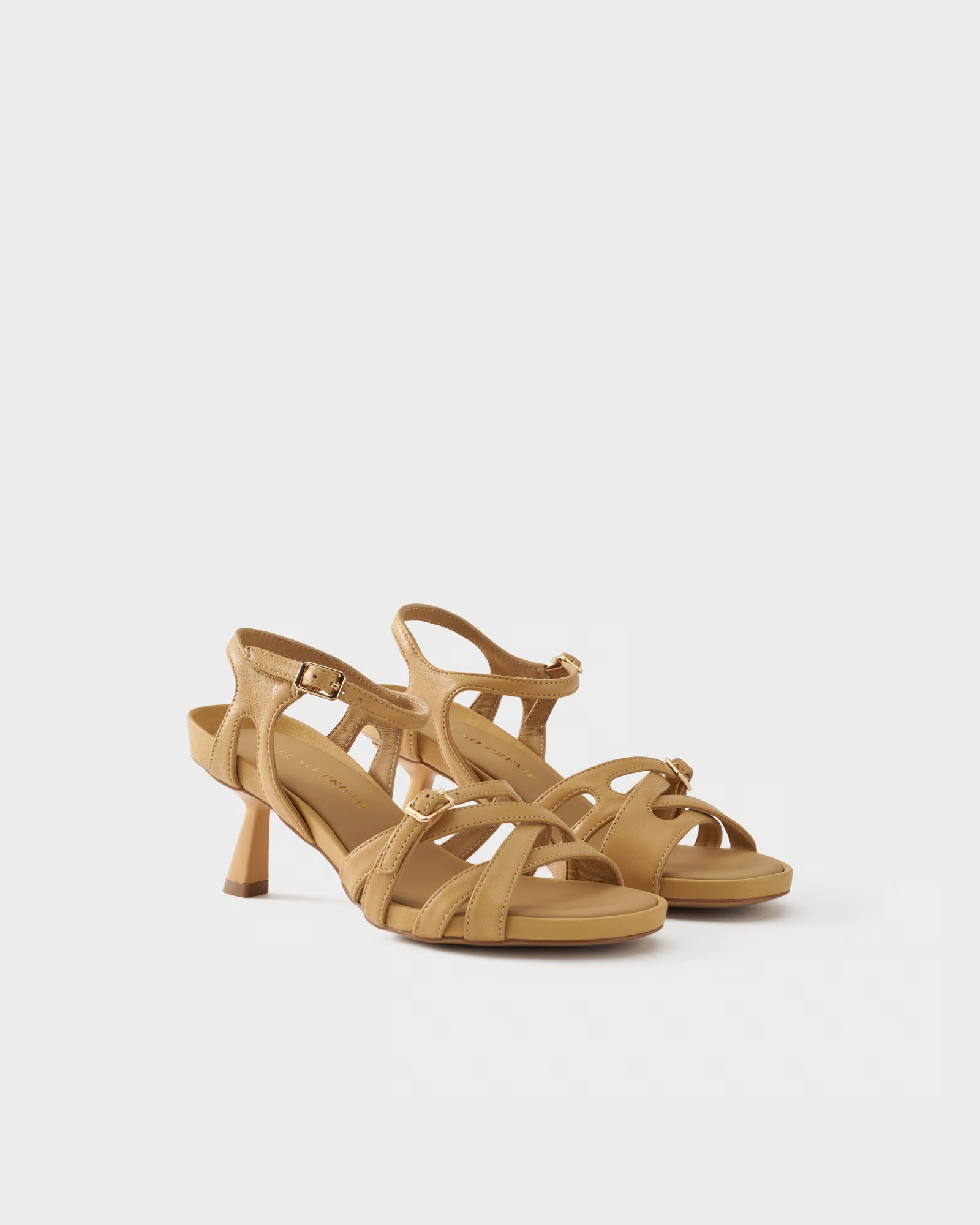 Slingback sandal in nappa leather with crossover straps