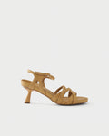 Slingback sandal in nappa leather with crossover straps