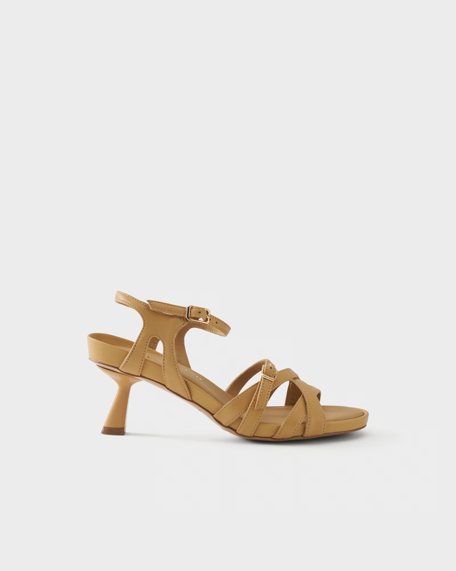 Slingback sandal in nappa leather with crossover straps