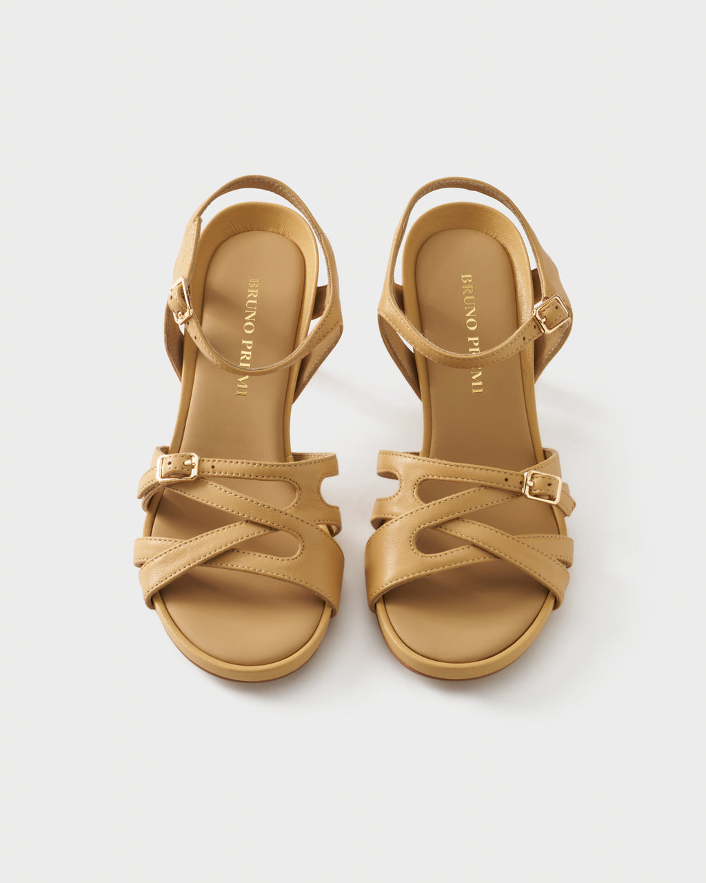 Slingback sandal in nappa leather with crossover straps
