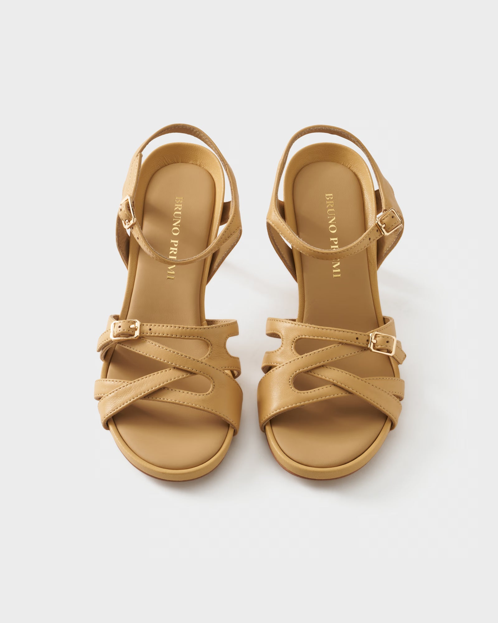 Slingback sandal in nappa leather with crossover straps