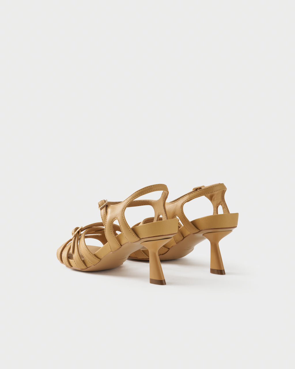 Slingback sandal in nappa leather with crossover straps