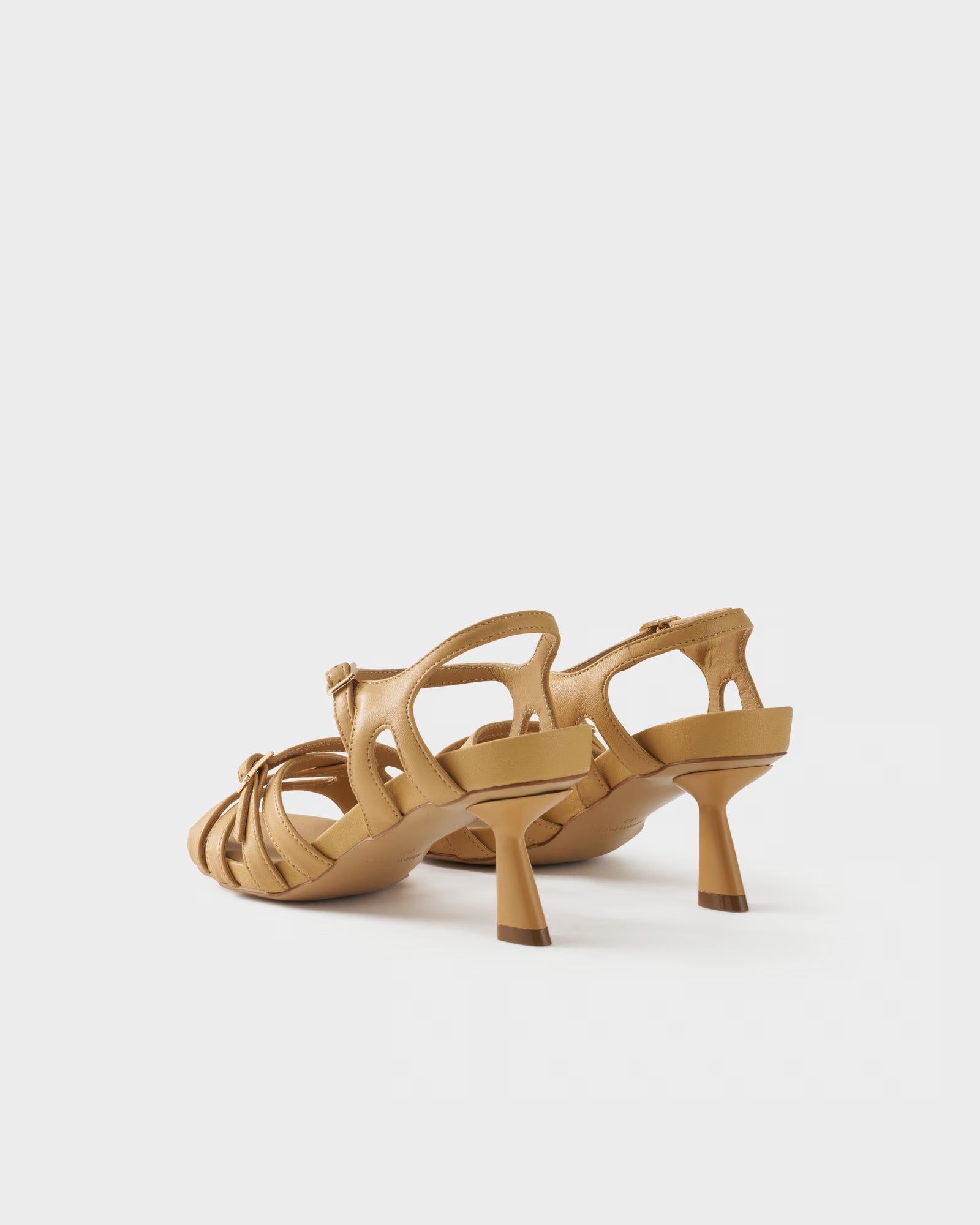 Slingback sandal in nappa leather with crossover straps