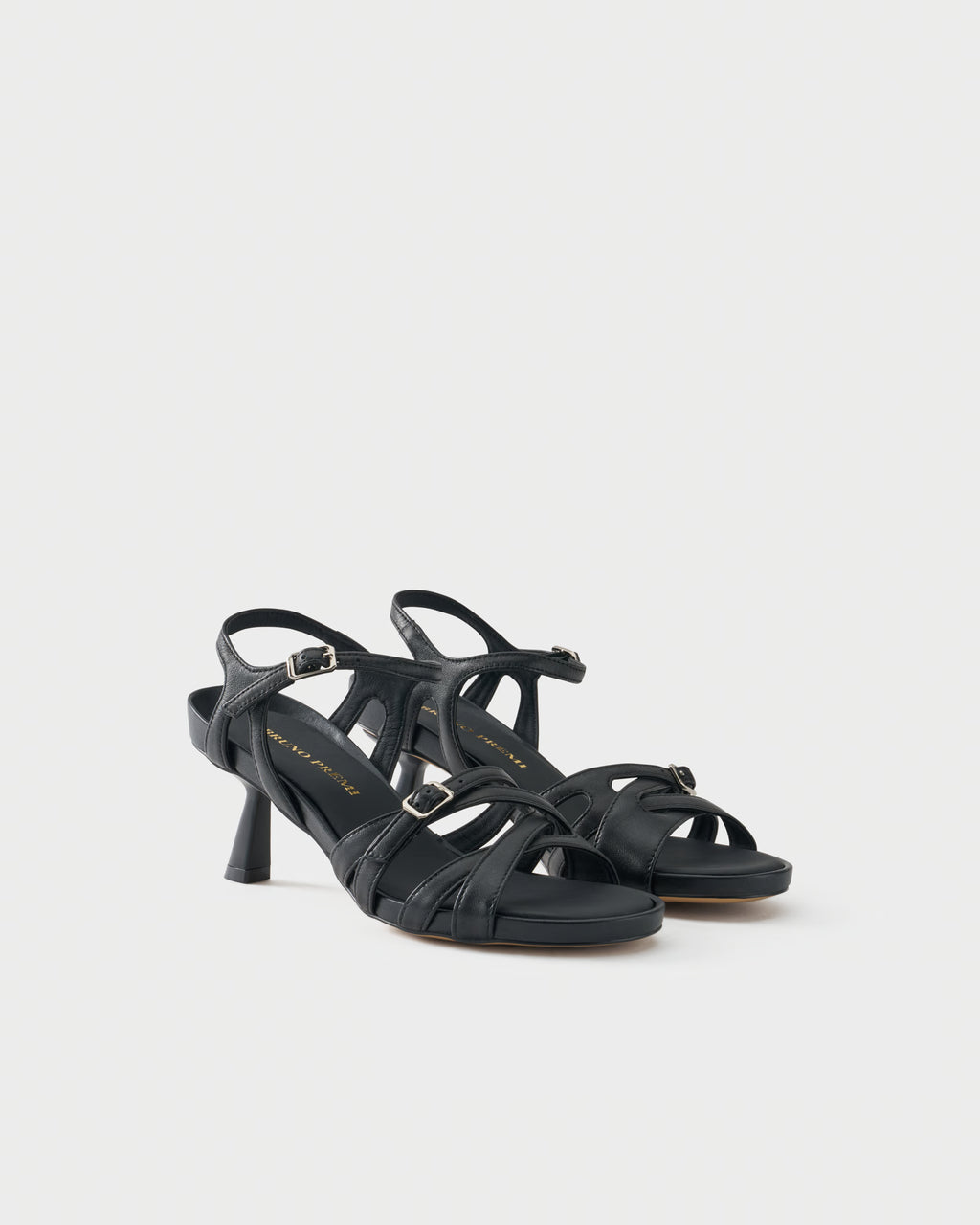 Slingback sandal in nappa leather with crossover straps