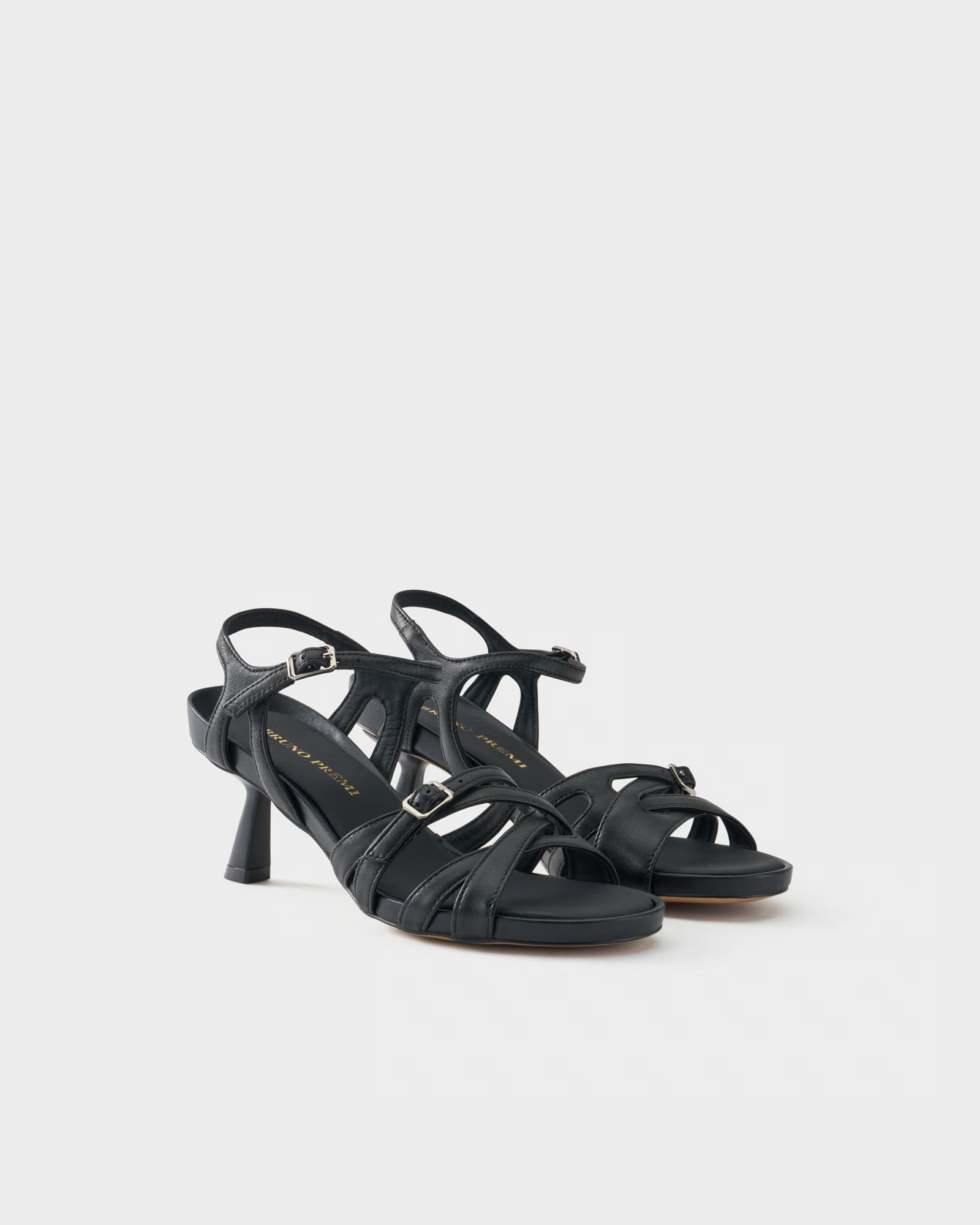 Slingback sandal in nappa leather with crossover straps