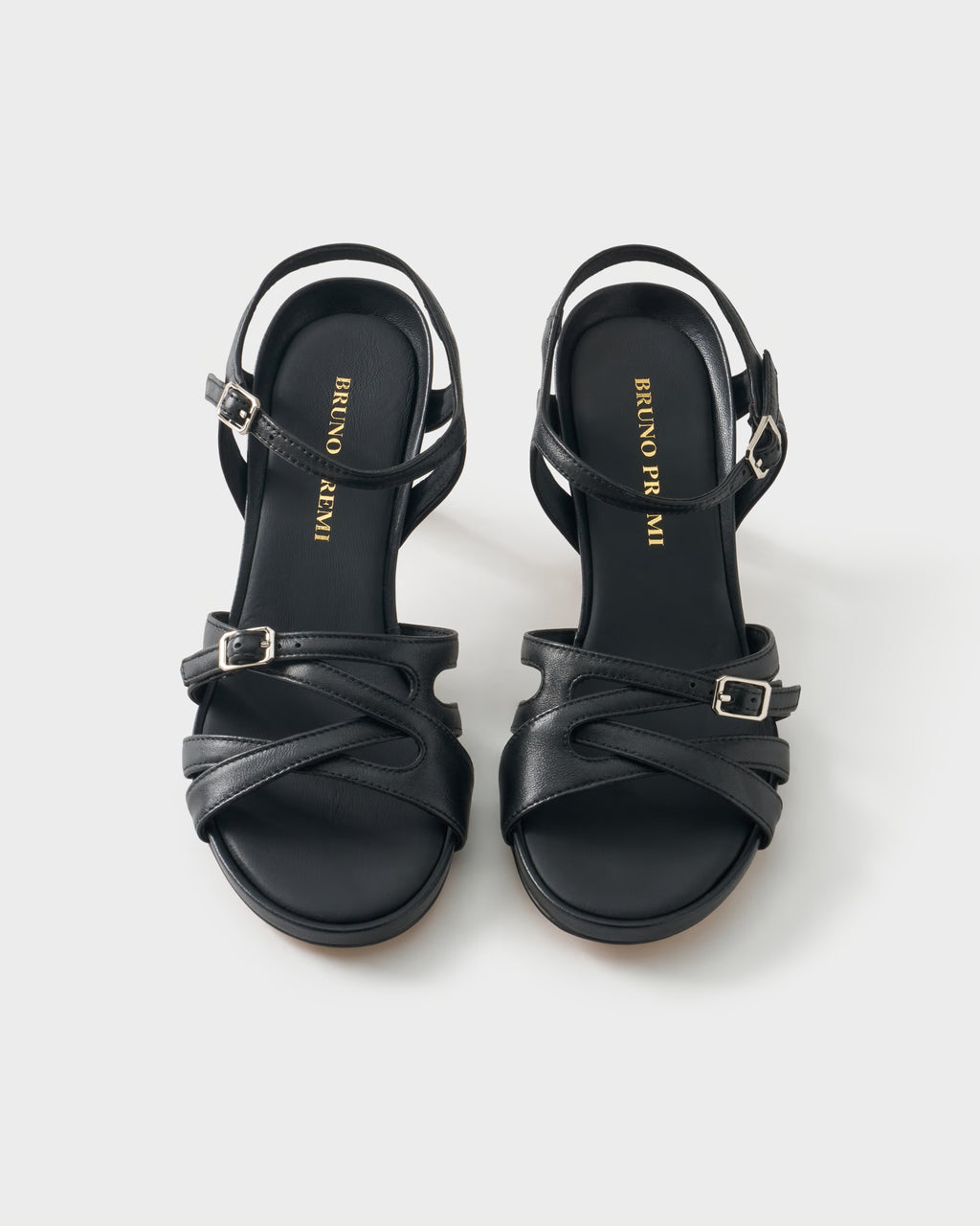 Slingback sandal in nappa leather with crossover straps