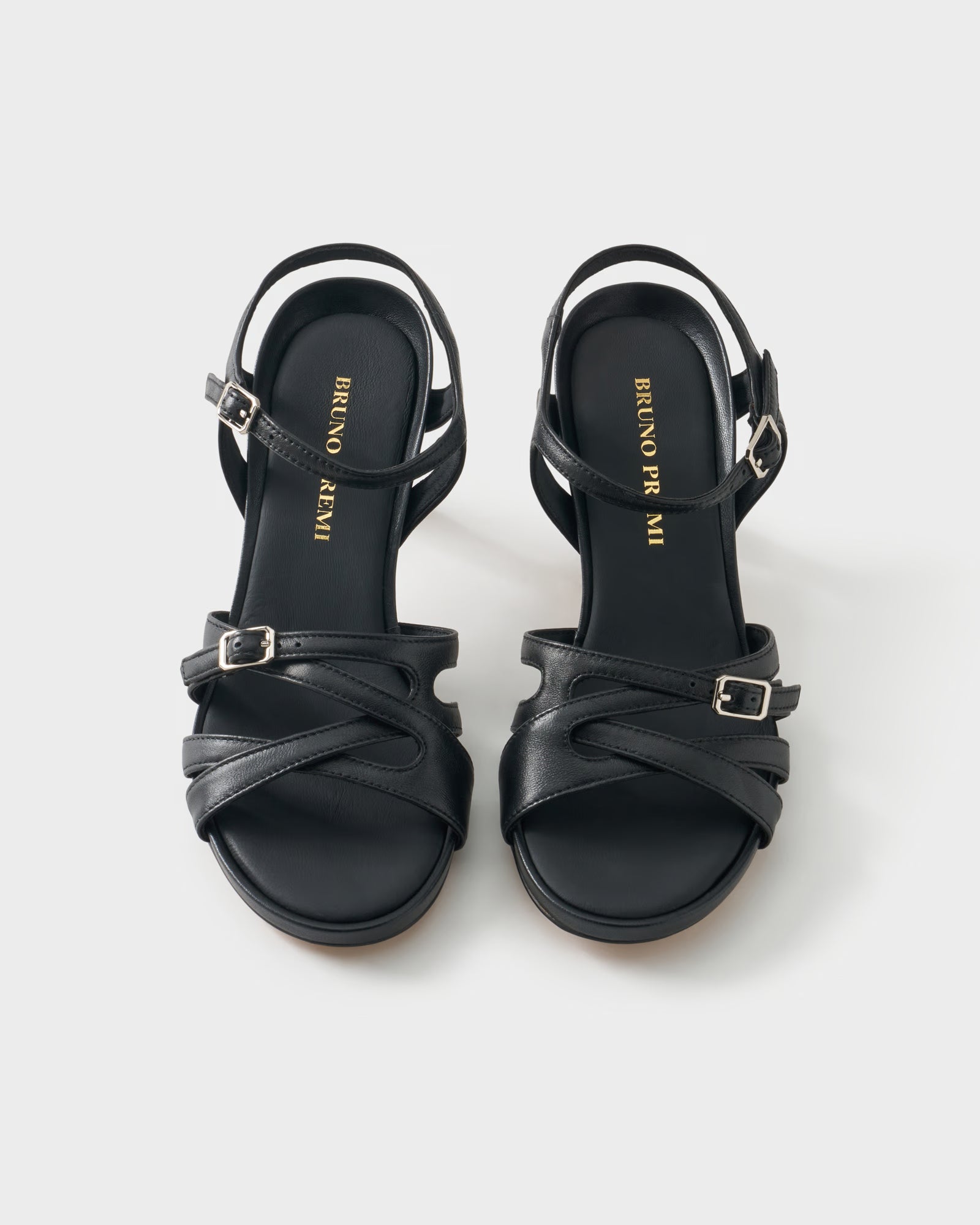 Slingback sandal in nappa leather with crossover straps