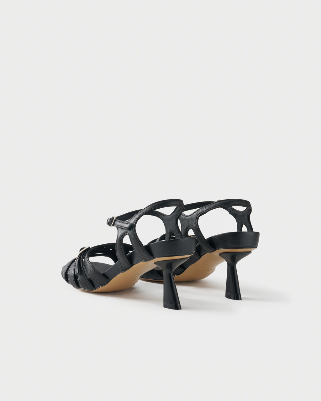 Slingback sandal in nappa leather with crossover straps