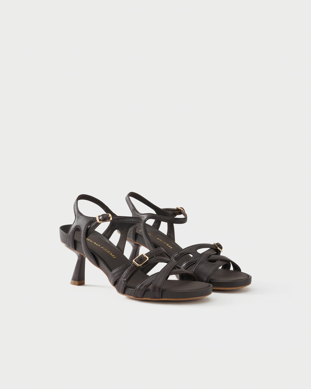 Sandalo slingback in nappa con listini incrociati