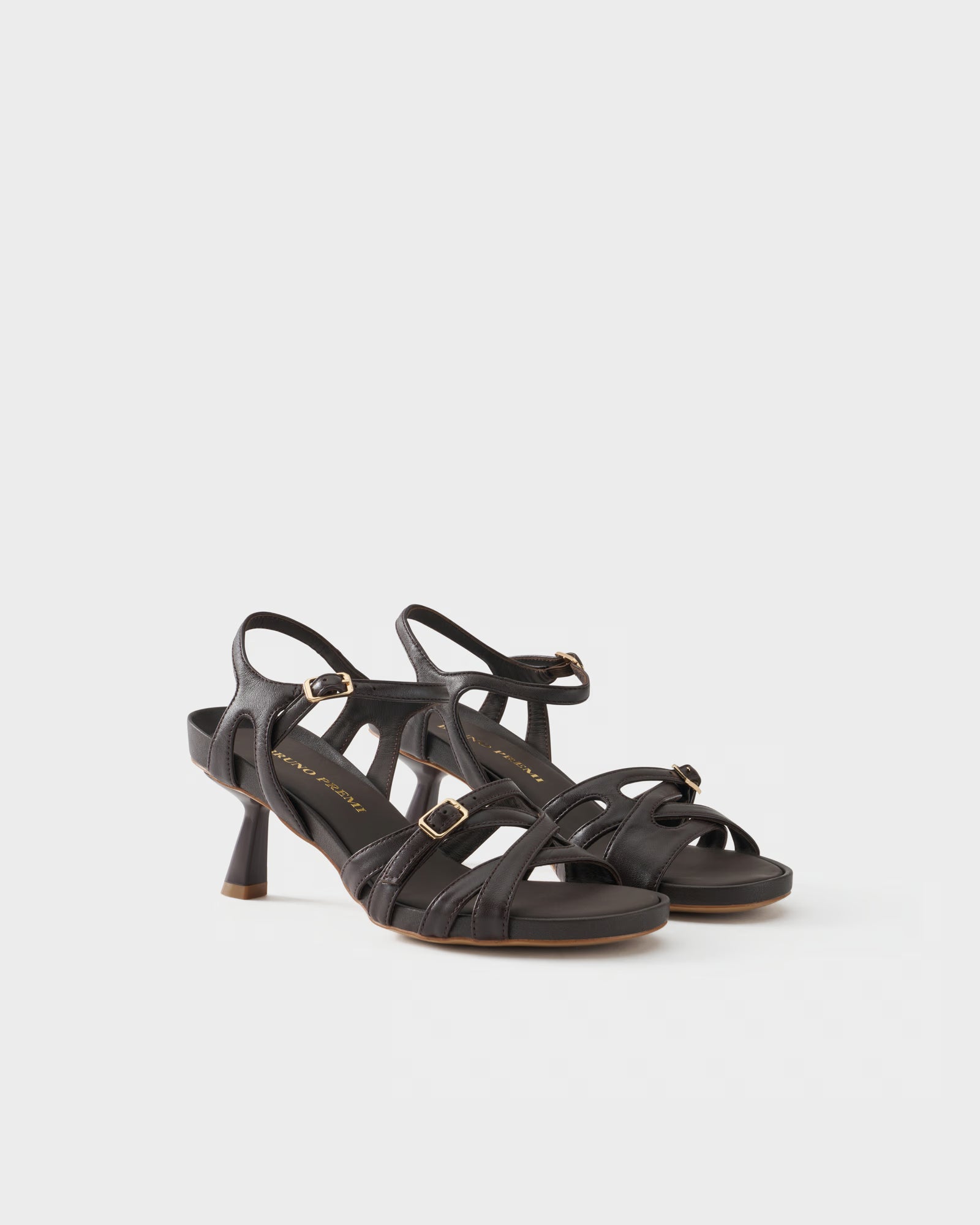 Sandalo slingback in nappa con listini incrociati