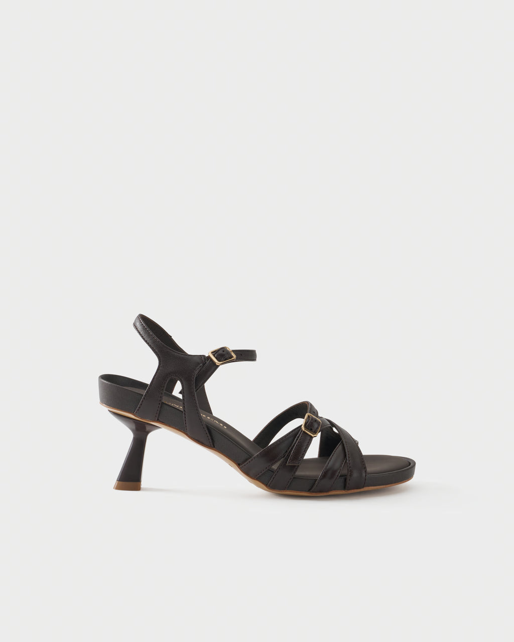 Sandalo slingback in nappa con listini incrociati