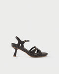 Sandalo slingback in nappa con listini incrociati