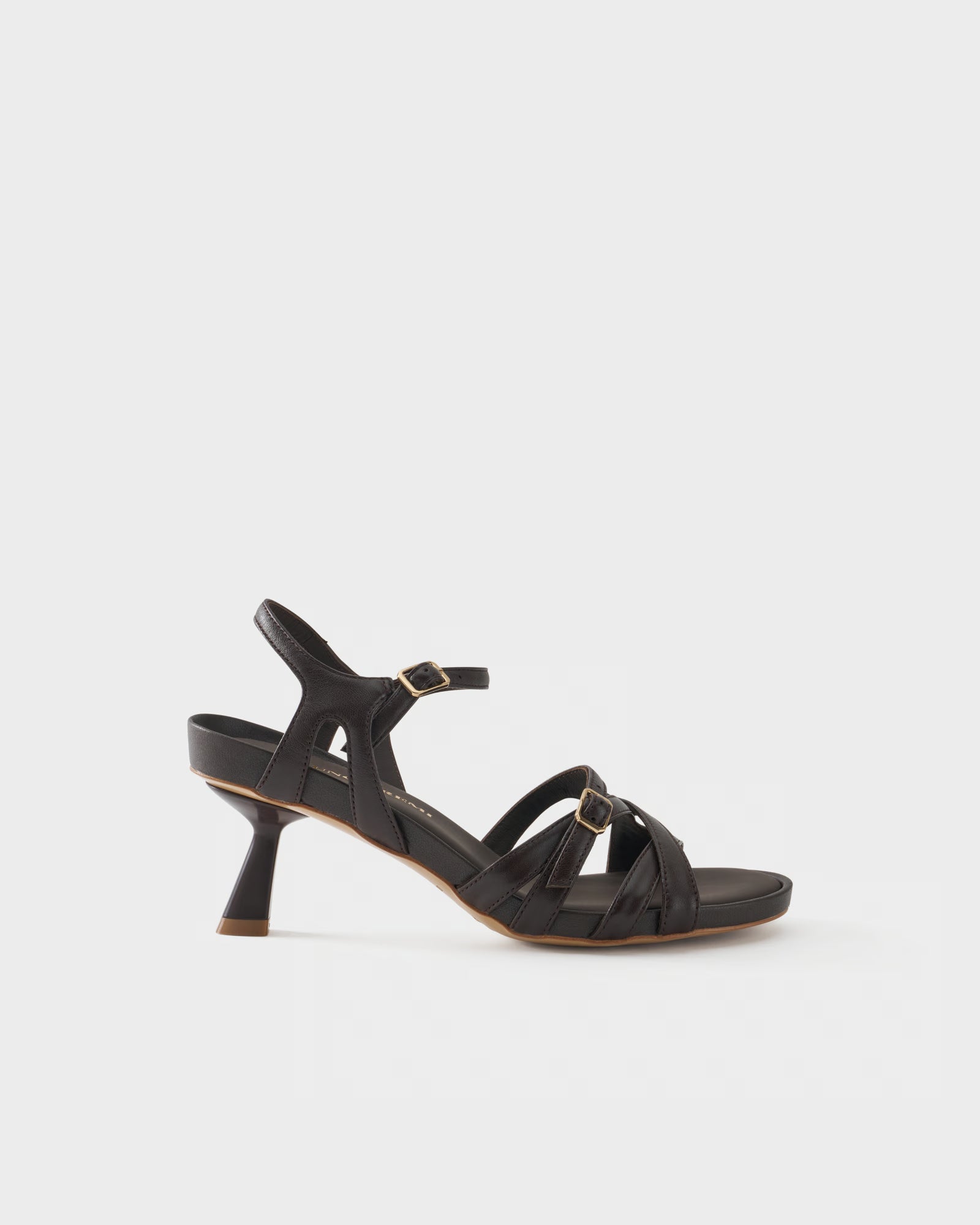 Sandalo slingback in nappa con listini incrociati