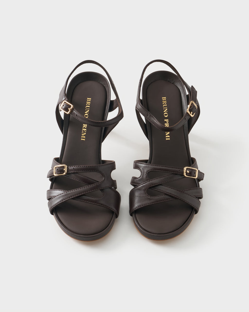 Sandalo slingback in nappa con listini incrociati