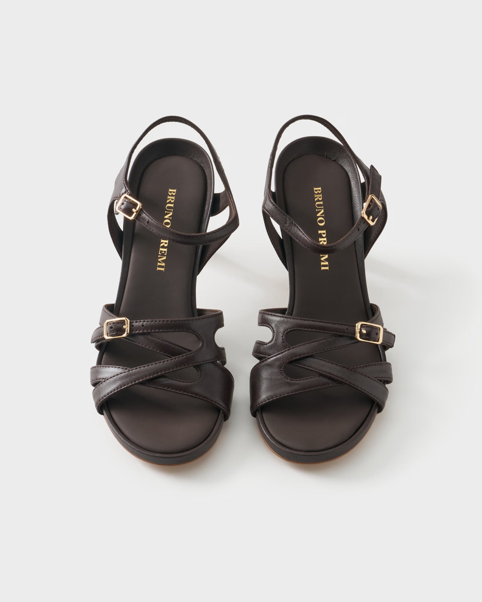 Sandalo slingback in nappa con listini incrociati