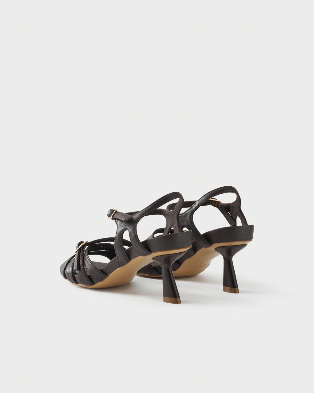 Sandalo slingback in nappa con listini incrociati