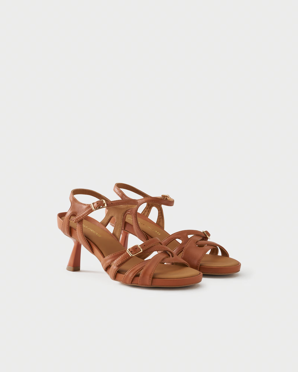 Slingback sandal in nappa leather with crossover straps