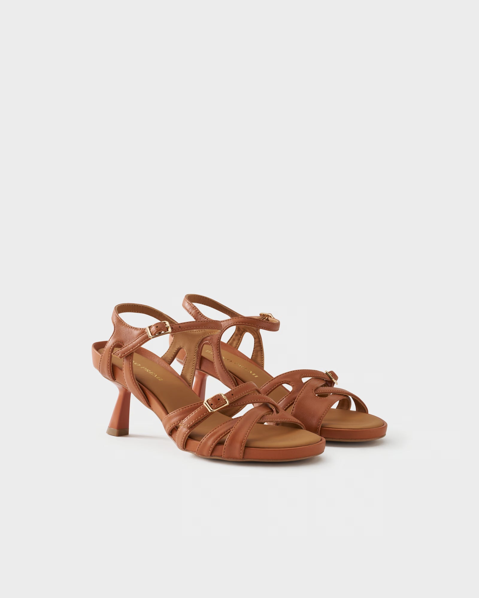 Slingback sandal in nappa leather with crossover straps
