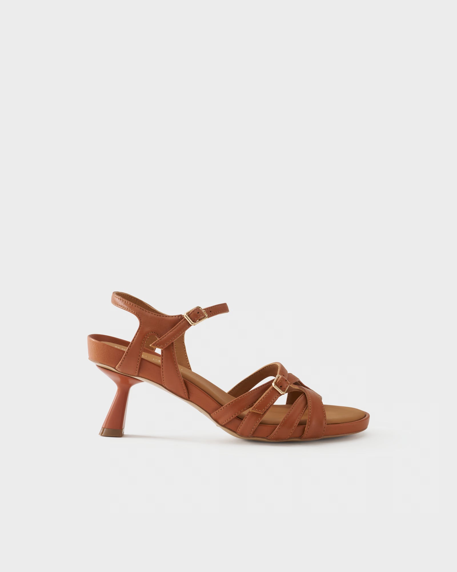 Slingback sandal in nappa leather with crossover straps