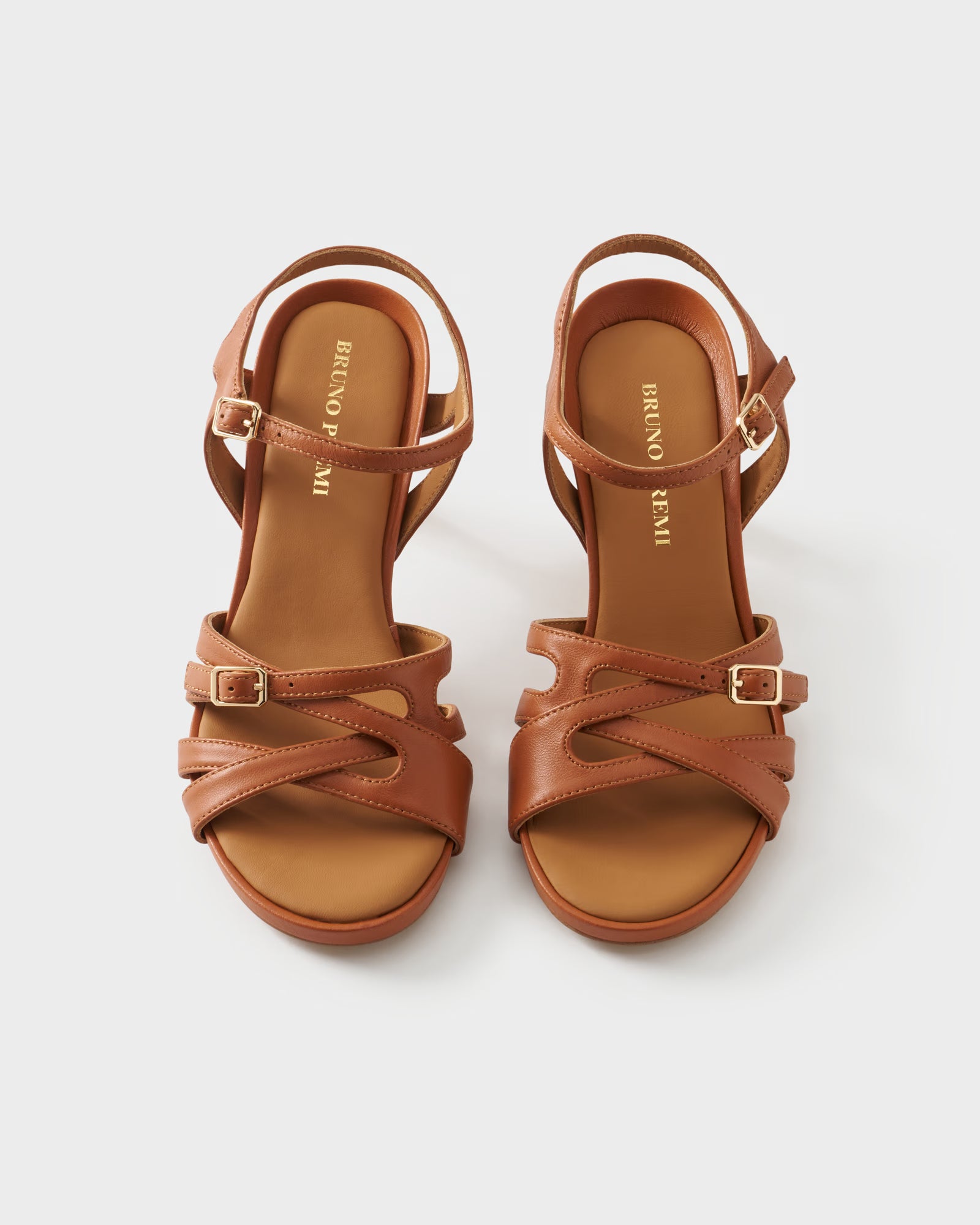 Slingback sandal in nappa leather with crossover straps