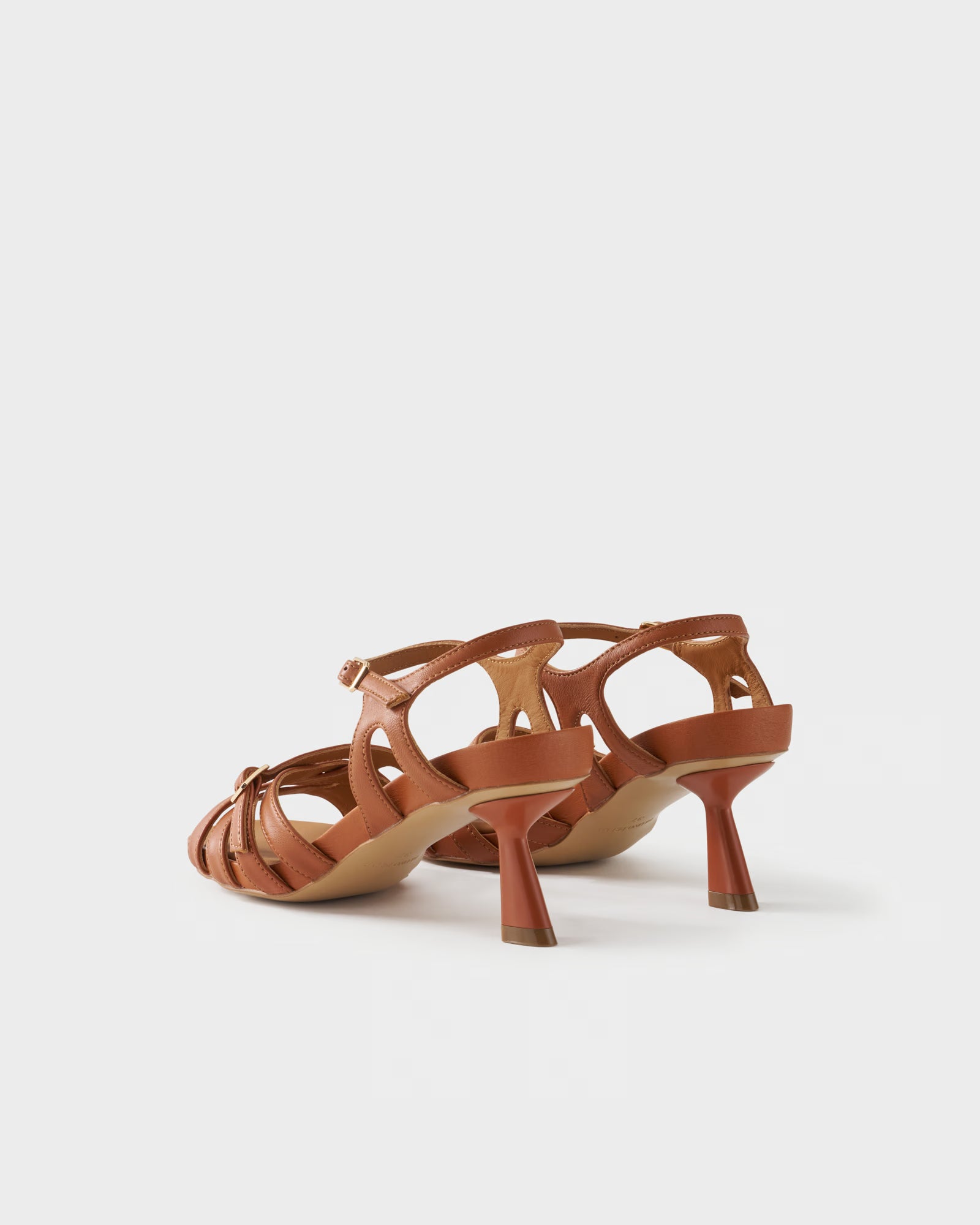 Slingback sandal in nappa leather with crossover straps