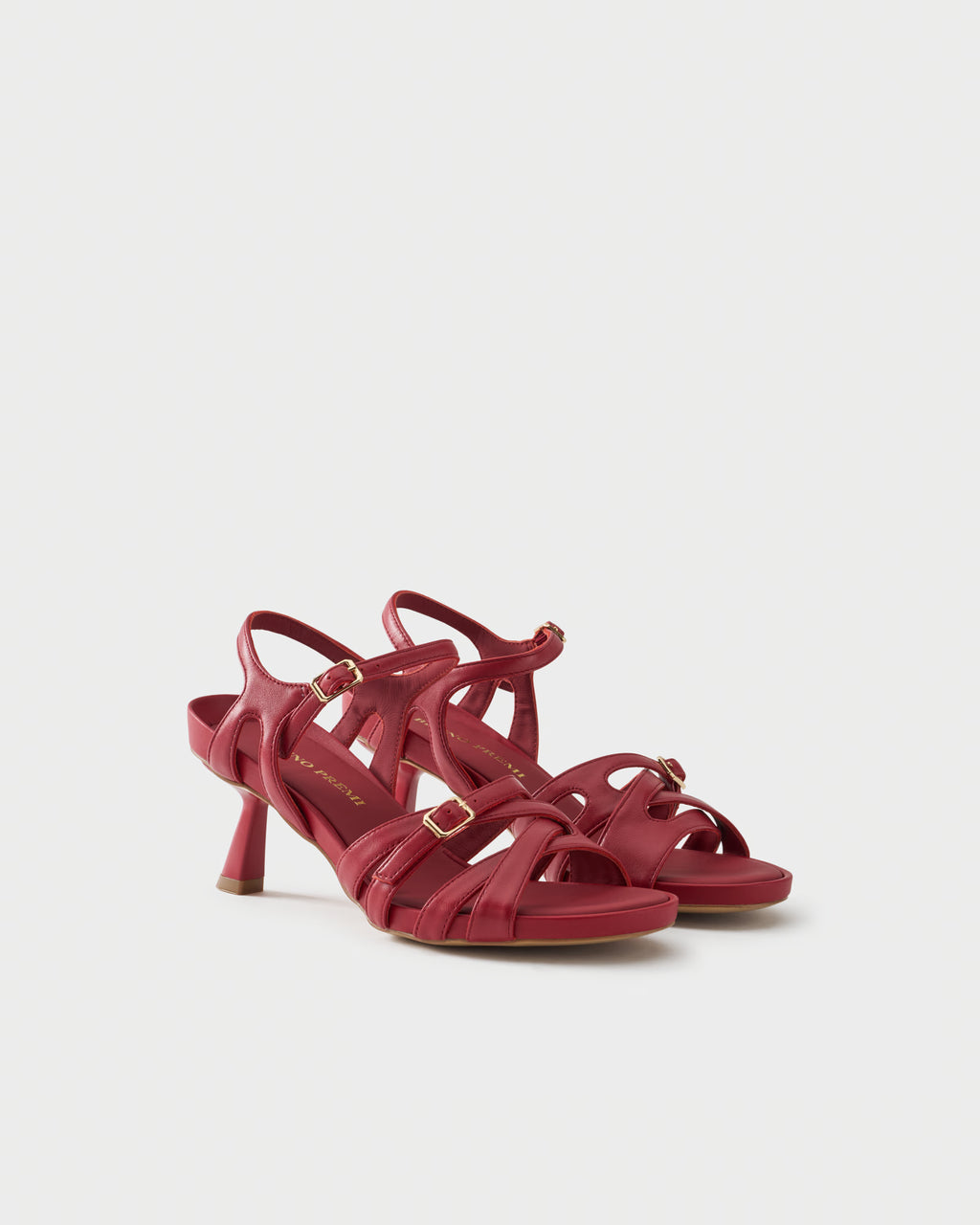 Slingback sandal in nappa leather with crossover straps