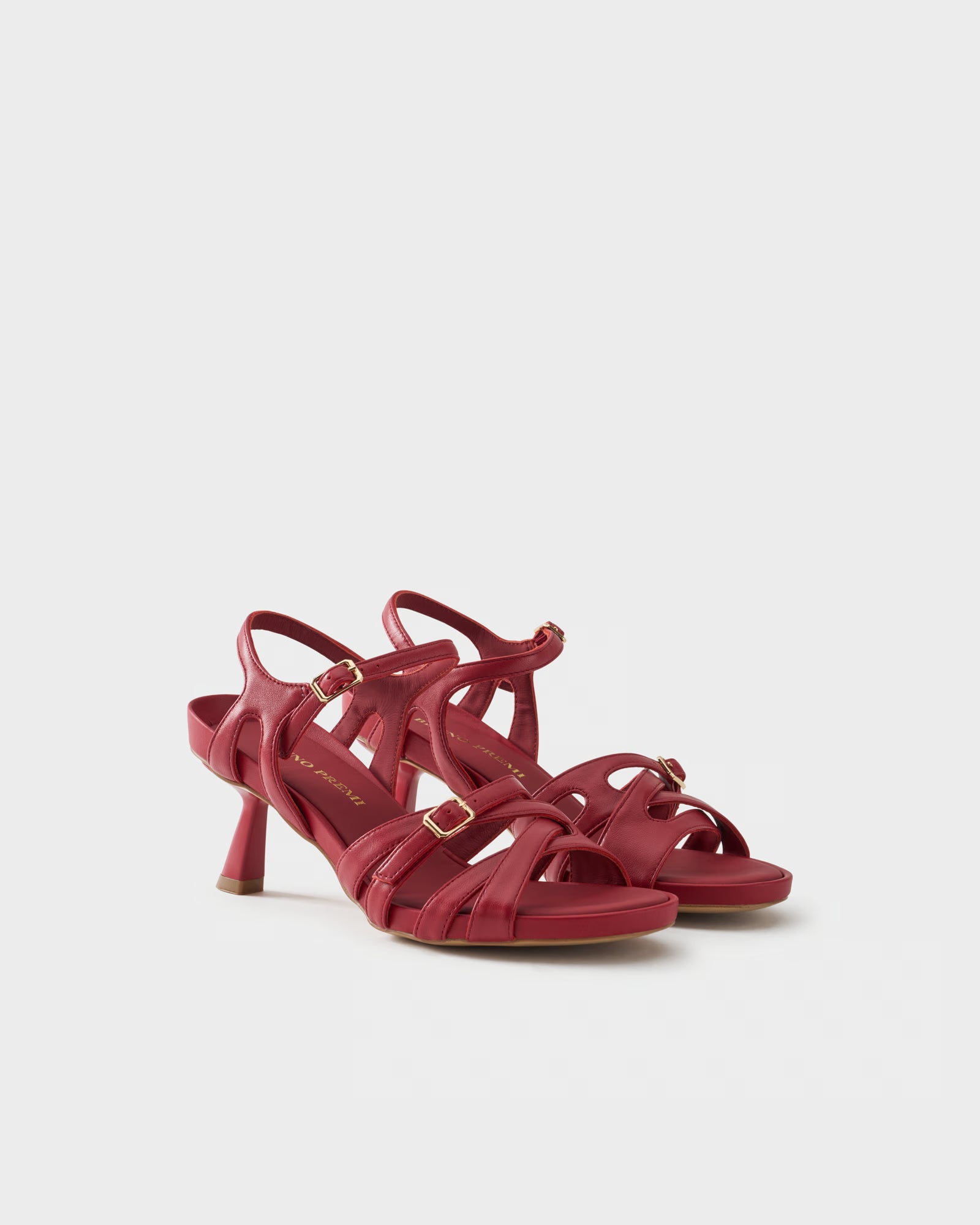 Slingback sandal in nappa leather with crossover straps